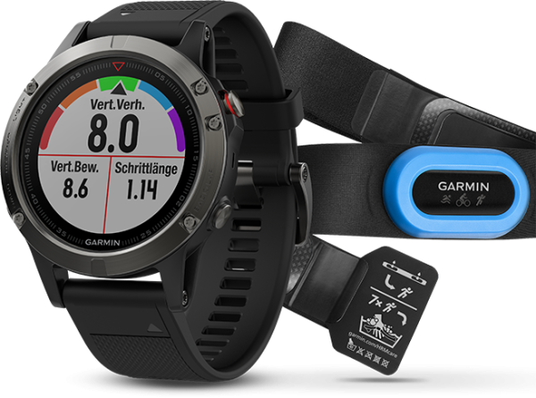Часы Garmin (Гармин) FENIX 5 серые с черным ремешком и HRM - Tri Часы Garmin (Гармин) FENIX 5 серые с черным ремешком и HRM - Tri